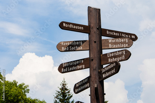 fingerpost in Harz, Germany
