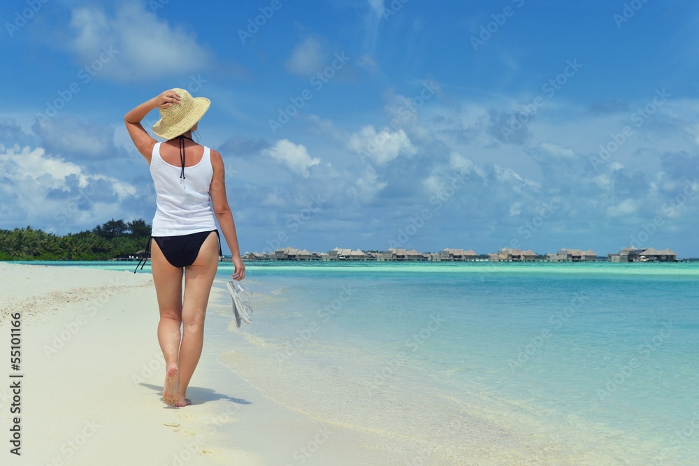 happy woman enjoy  summer time