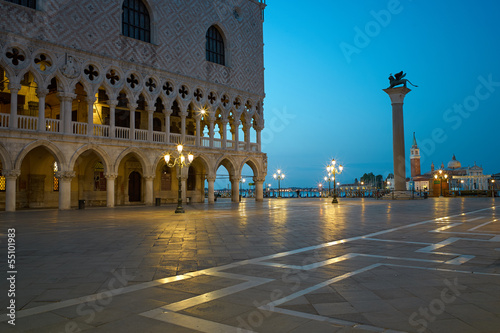 Piazza San Marco at night Venice. © Lovrencg