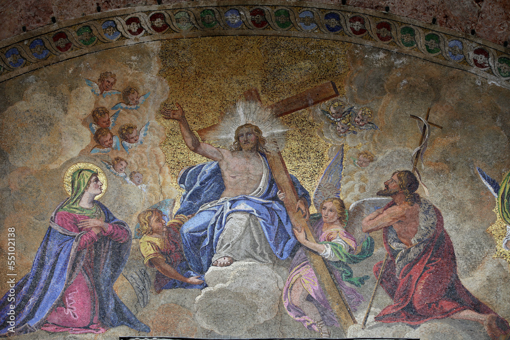 Venice - The basilica St Mark's. Exterior Mosaics.