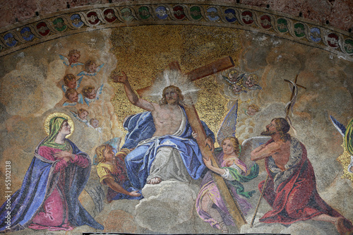 Venice - The basilica St Mark's. Exterior Mosaics.