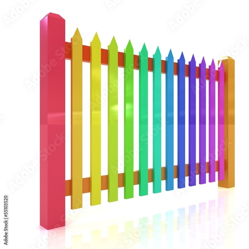 Colorfull glossy fence