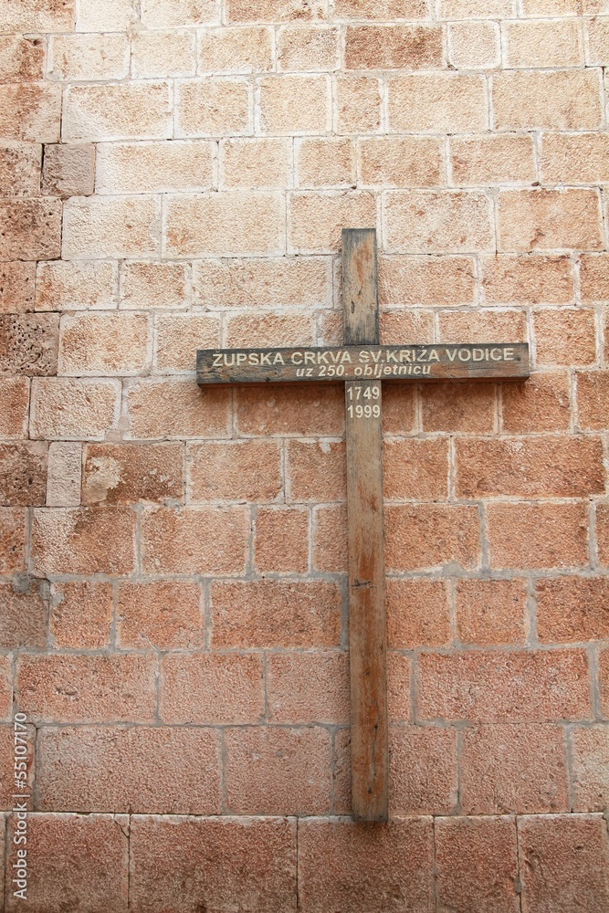 Cross on Church of Holy Cross in Vodice