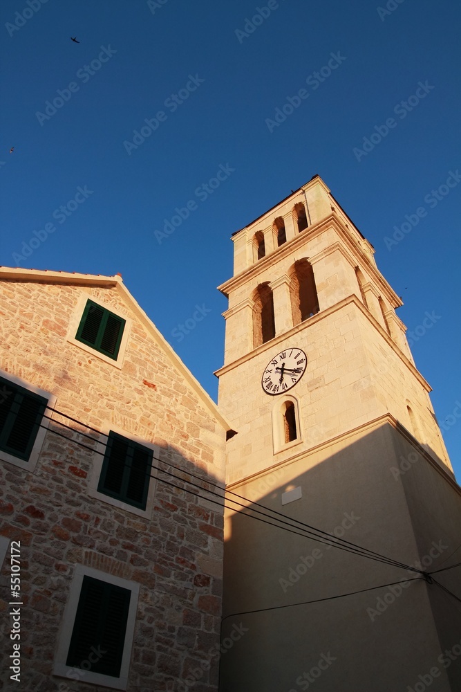 Belfry on Church Holy Cross in Vodice