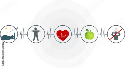 Sleep, fitness, healthy food and stress management.