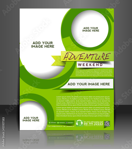 Vector adventurer brochure, flyer, magazine cover