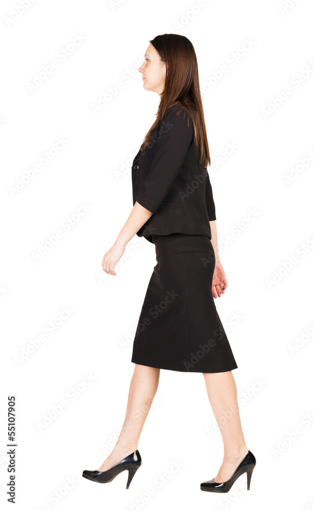 walking business woman. back view. walking business woman. back view.