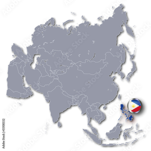Asienkarte mit den Philippinen