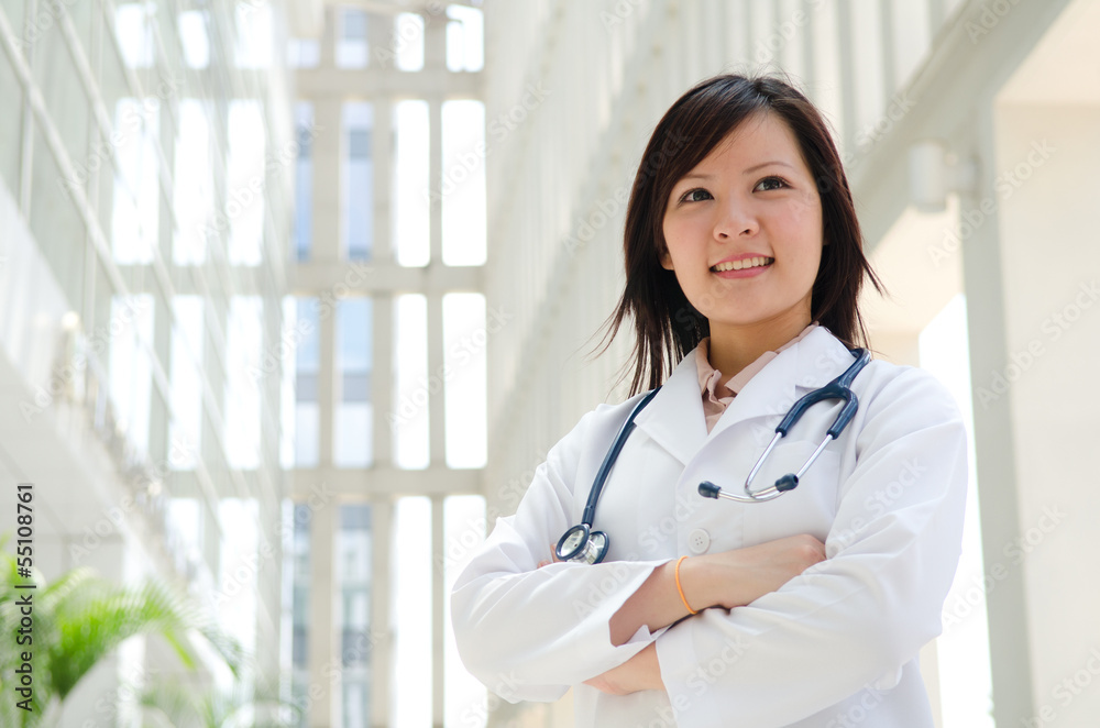 Southeast Asian medical student. Young medical doctor woman stan Southeast Asian medical student. Young medical doctor woman stan