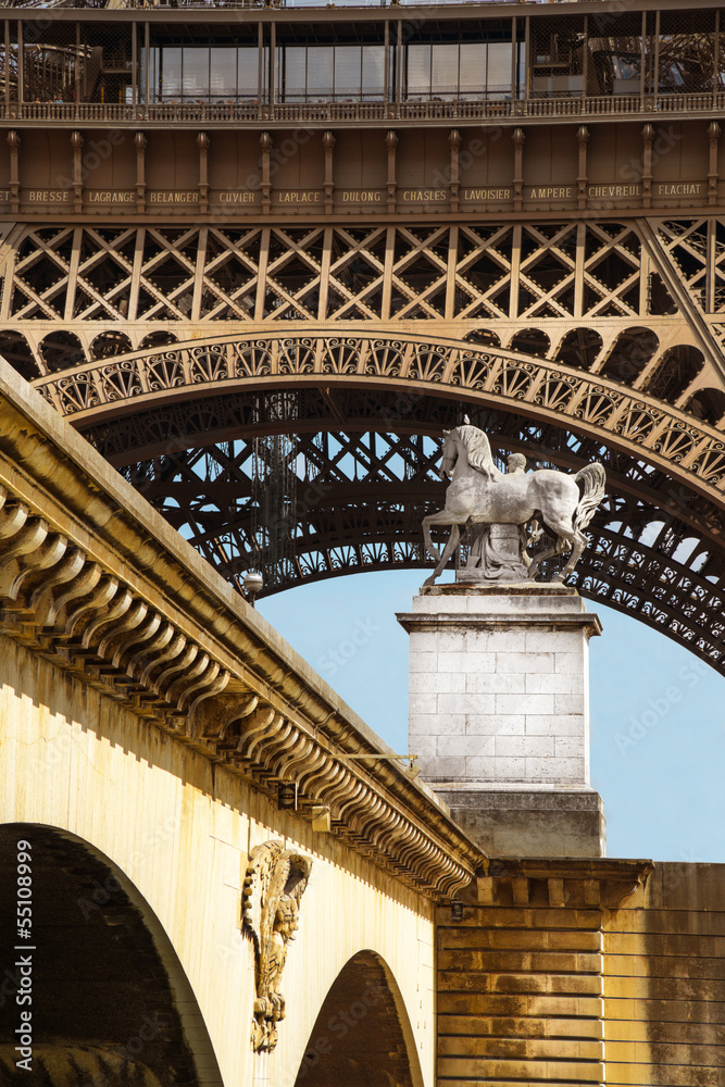 Obraz premium la tour eiffel ed il pont d'Iena