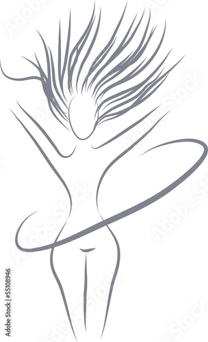 Woman body silhouette. Hand drawn