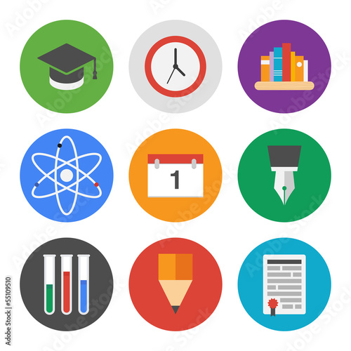 Education icons set