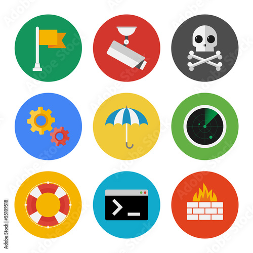 Internet security icons set