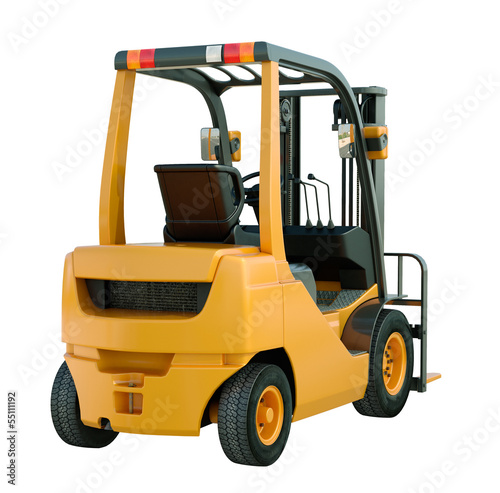 Forklift truck isolated photo