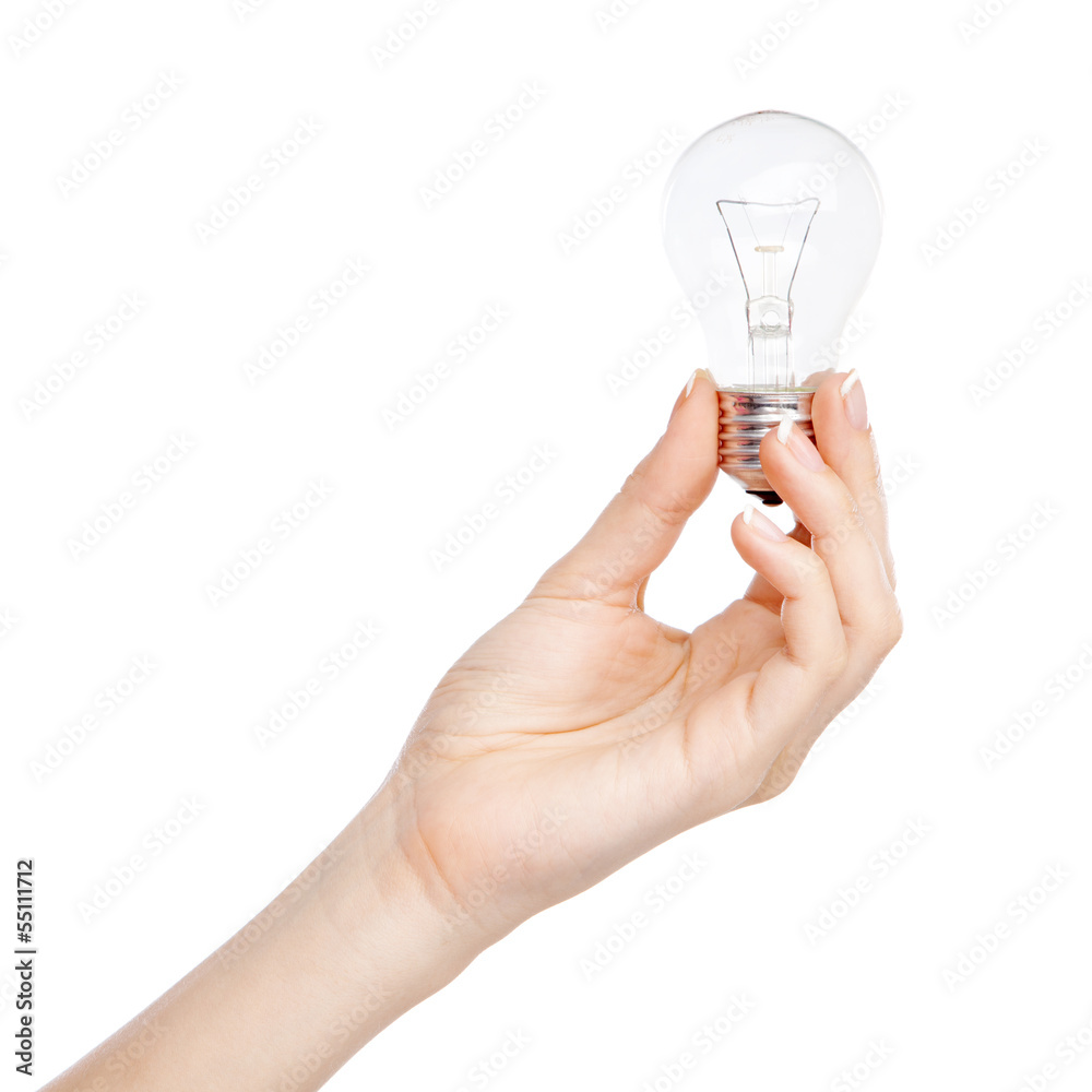 Female hand holding a light bulb Female hand holding a light bulb