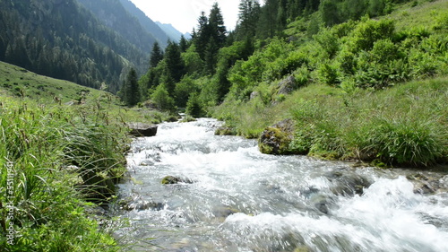 Zillertal Alps stream water runing through a valley photo