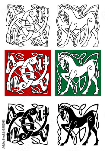 Celtic horse and abstract monster