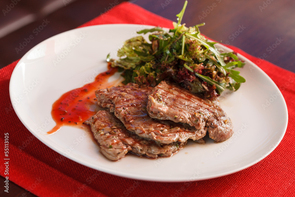 steak with salad steak with salad