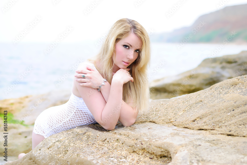 Portrait of the beautiful blonde ashore epidemic deathes Portrait of the beautiful blonde ashore epidemic deathes