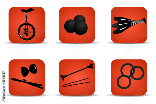 Juggling icons red