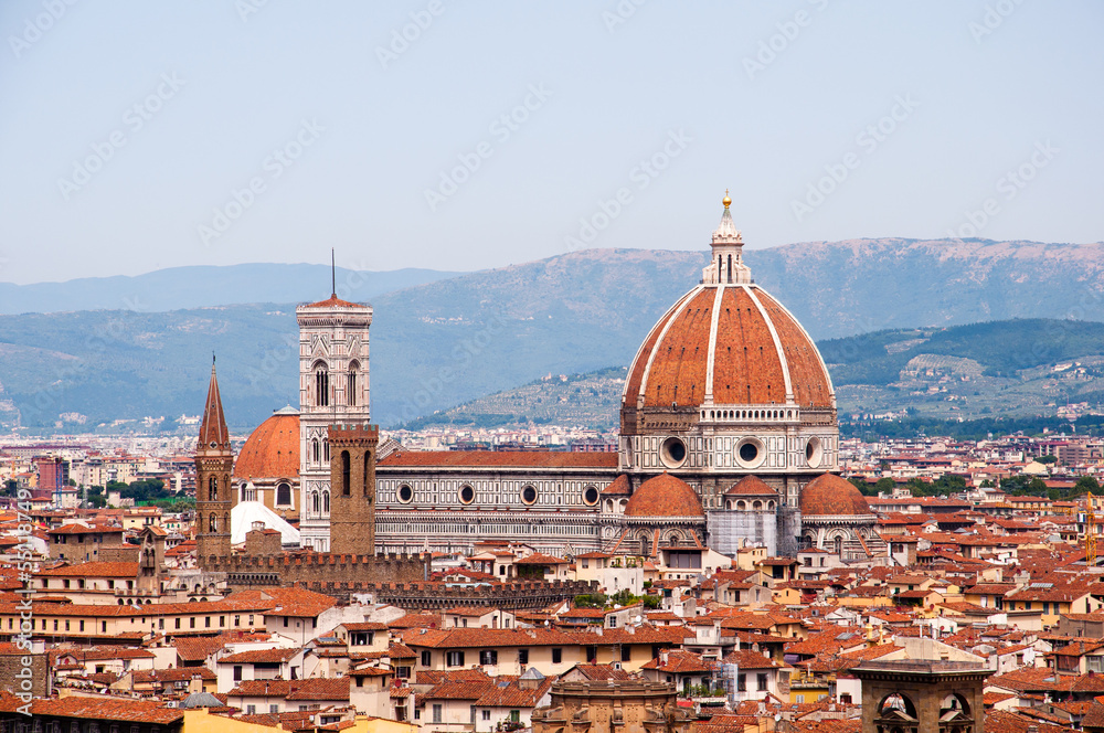 view of florence cityscape with cathedral