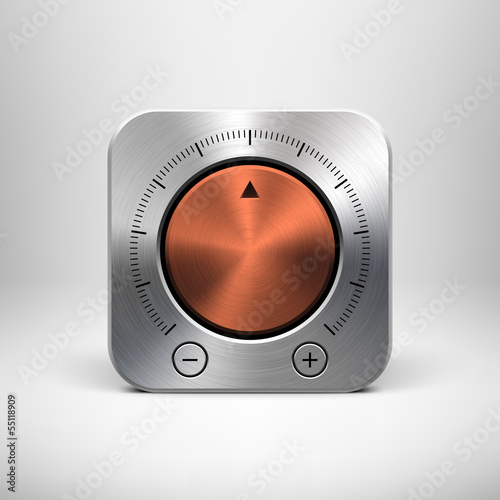 Technology Icon with Metal Textured Knob