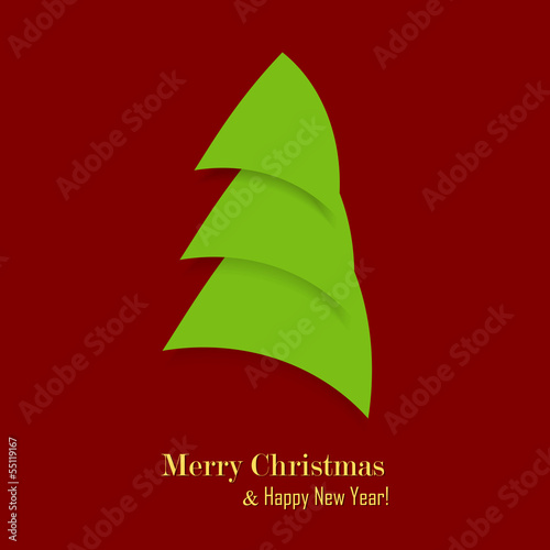 Christmas and New Year Vector greeting card