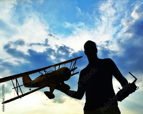 man with rc plane photo