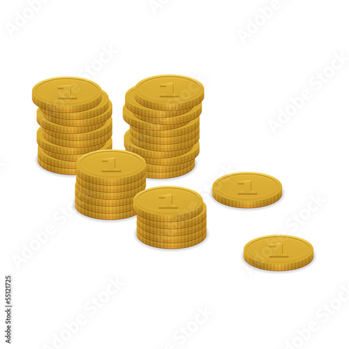 The stack of coins