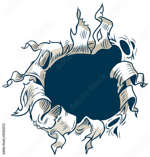 Hole Ripping out of Background Vector Clip Art