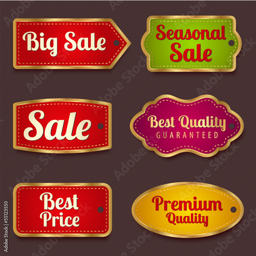 Vector Set: Colorfu Sale banners, labels (coupon, discount tag)