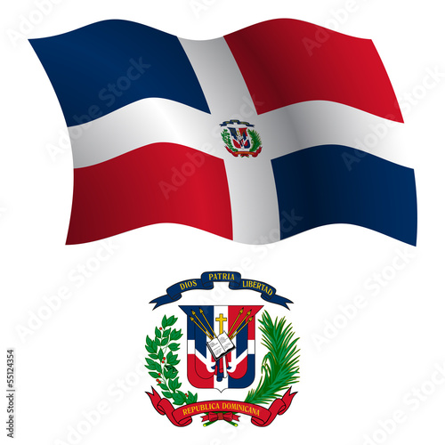 dominican republic wavy flag and coat