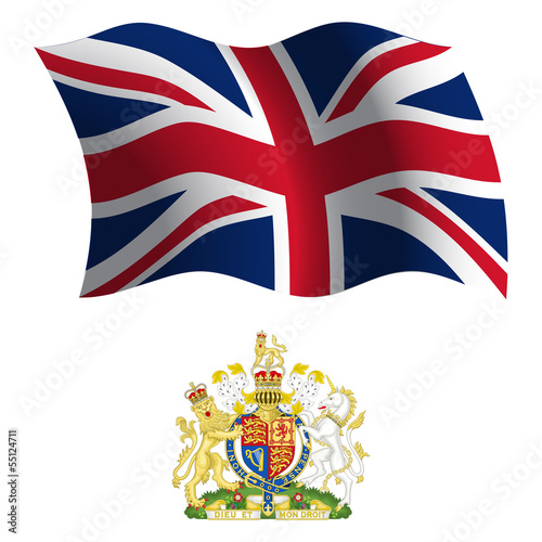 united kingdom wavy flag and coat