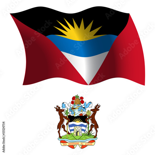 antigua and barbuda wavy flag and coat