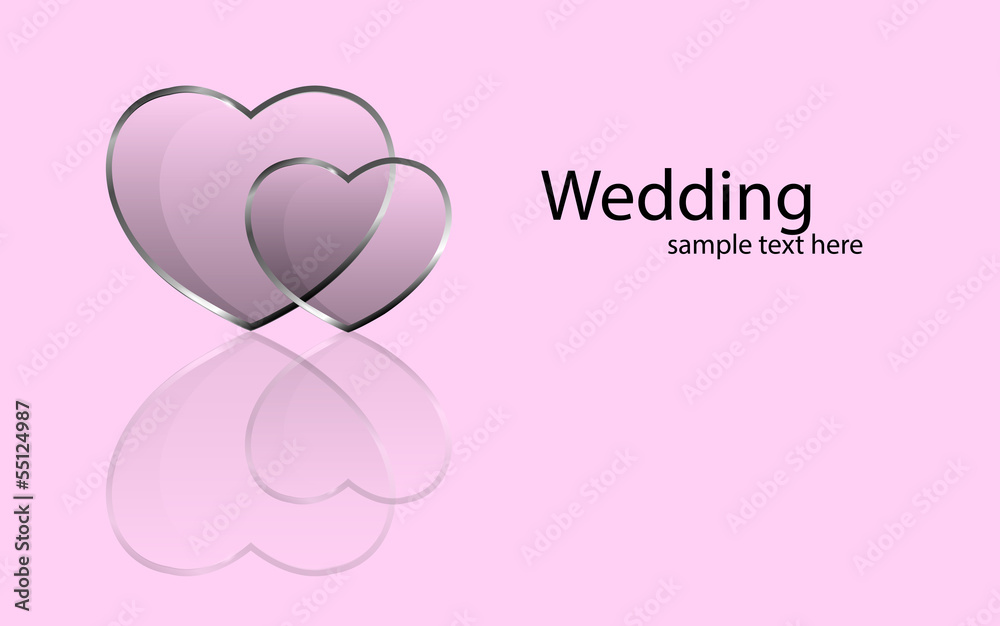 Vector wedding motive. Glass heart.