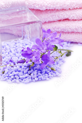 towel and flower for spa and wellness