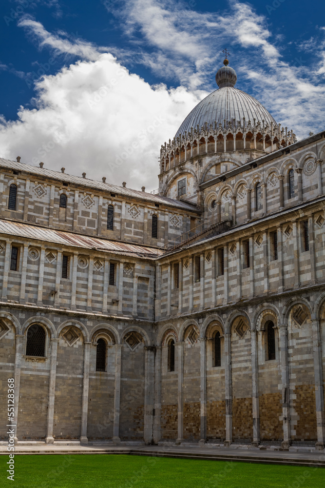 View of ancient cathedral in Pisa