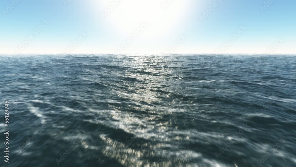 Ocean fly over,high speed animation just above the ocean waves Ocean fly over,high speed animation just above the ocean waves