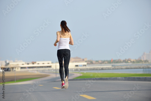 woman jogging at morning