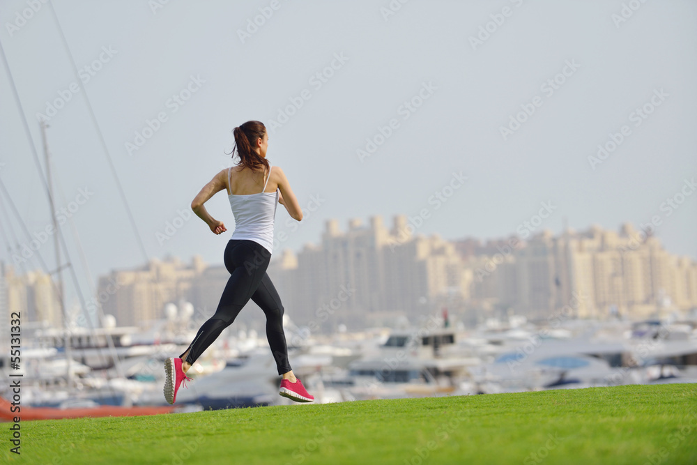 woman jogging at morning