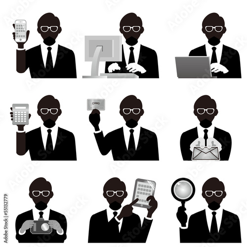 ビジネスマン　シルエット　IT