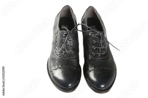 Men black shoes with black laces