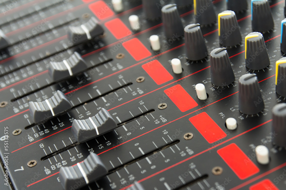 Part of control an audio sound mixer Part of control an audio sound mixer