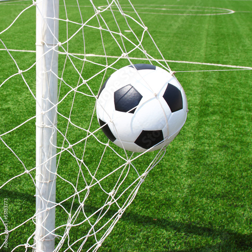 soccer ball in goal