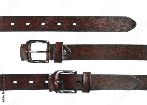 Leather belt for men isolated on white background