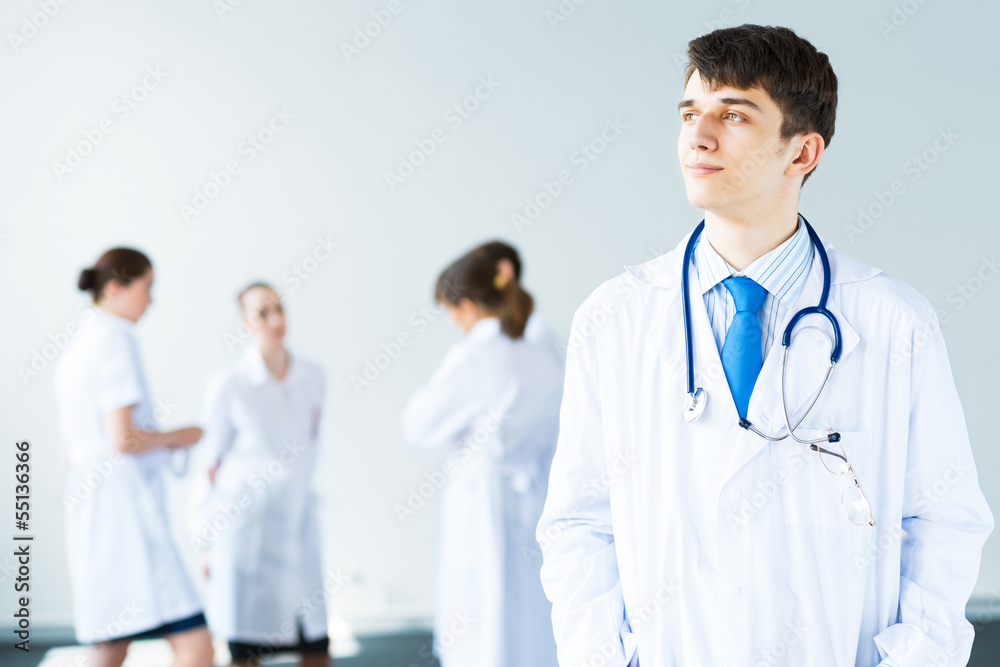 portrait of successful young doctor