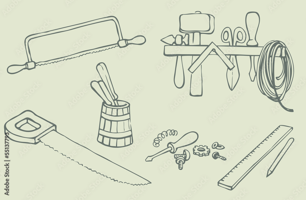 Vector illustration.  Different Tools