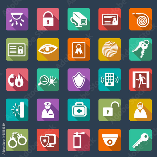 Security icons-  flat design