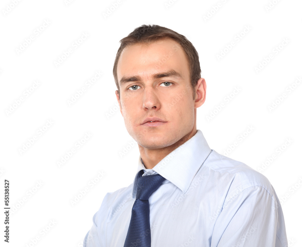 Handsome young business man standing on white background Handsome young business man standing on white background