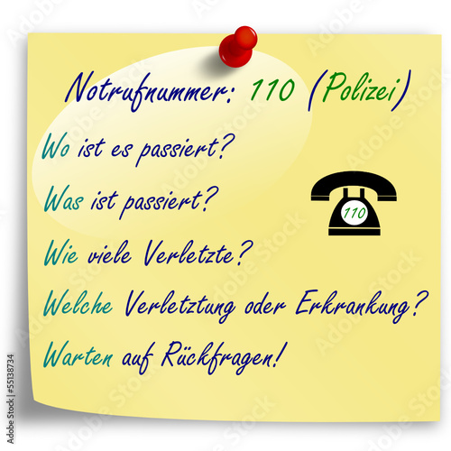 die 5 W - fragen der Polizei